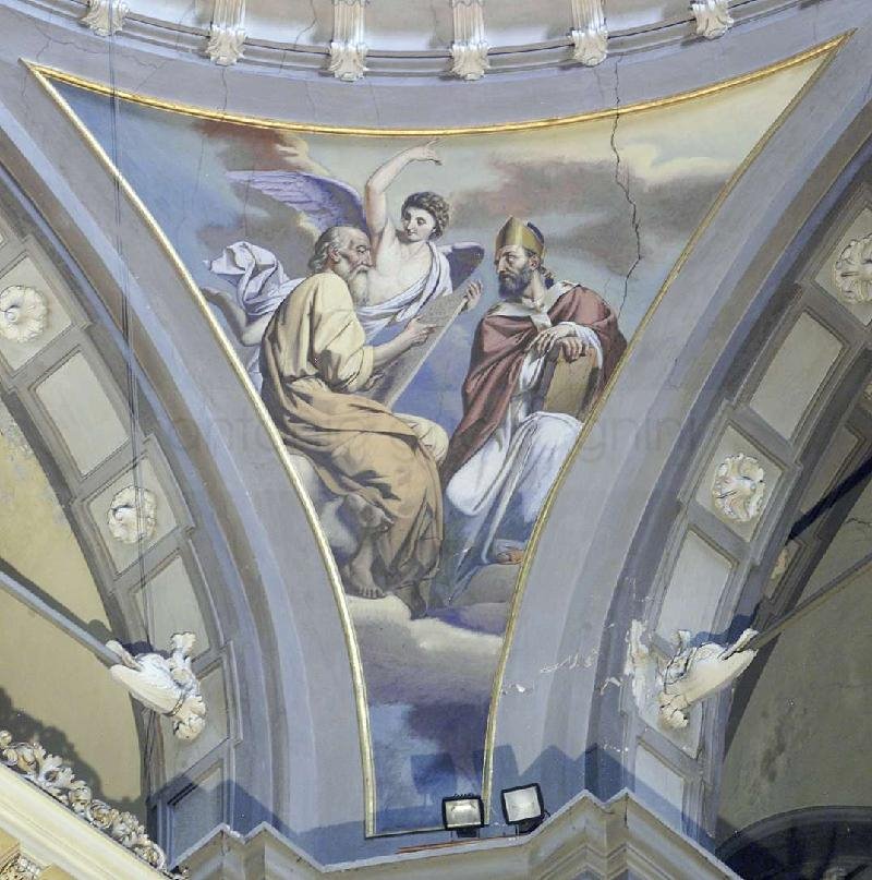 San Matteo e Sant' Agostino - 1862 - affresco - Chiesa di San Biagio (BG)